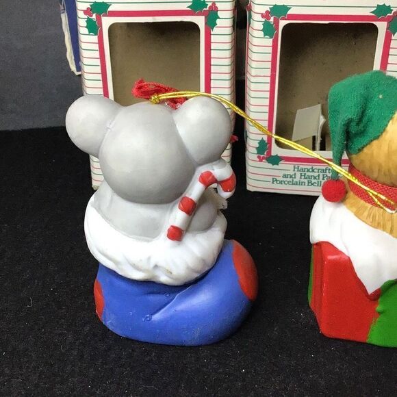 Ornaments set of 3 vintage hand painted and crafted animal bell ornaments by Gif - Picture 5 of 10